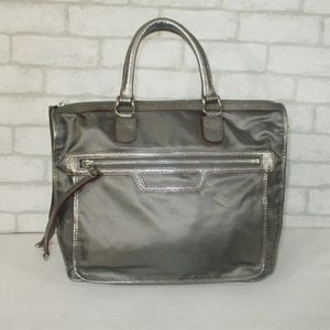 MZ Wallace Metallic Silver Shoulder Bag Satchel